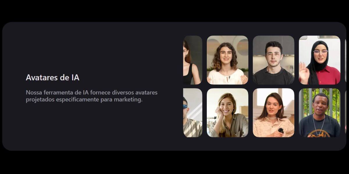 avatares gerados com inteligência artificial para marketing digital na ferramenta topview ai