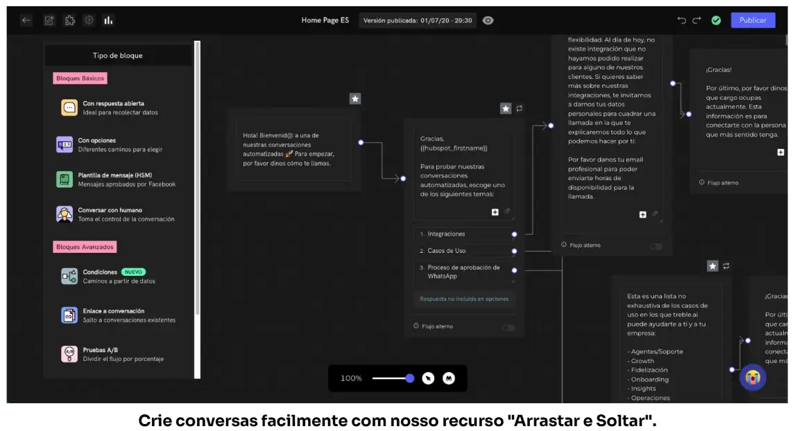 treble ai drag and drop